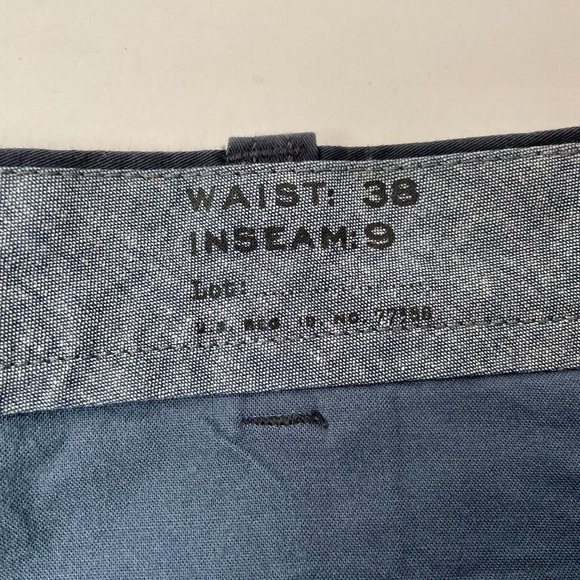 New Men's J. Crew 9" Stretch Chino Shorts, Navy Blue, Size 38 - Picture 5 of 7